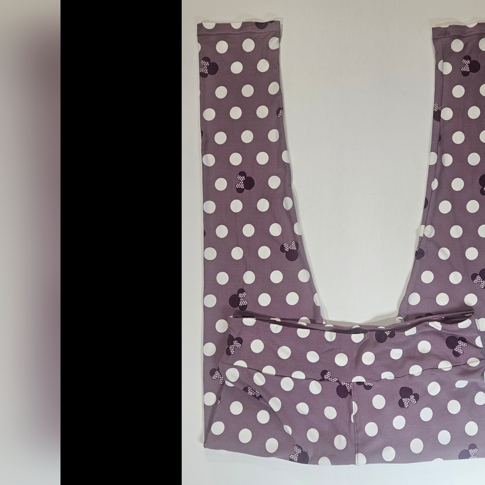 LuLaRoe Leggings Womens 30 TC Purple Minnie Mouse Polka Dot Super Soft Yoga Pant - Picture 2 of 8